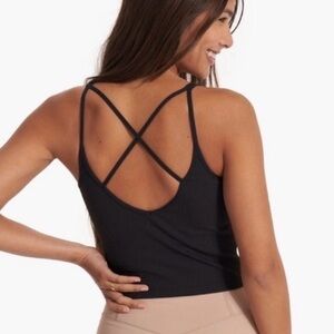 NWT VUORI Rib Crop Tank Women's Rib Tank in Black Size XS